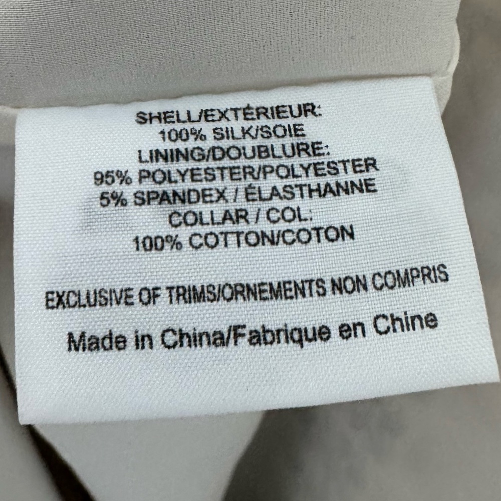 TORY BURCH 100% Silk Fran Mini Dress Removable Collar Sleeveless Cream Ivory 12 - Picture 5 of 9